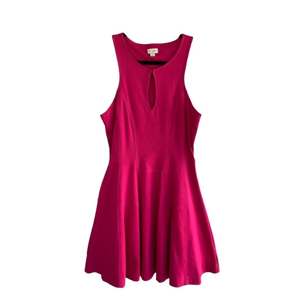 CREMIEUX preppy deep pink keyhole sleeveless dress size SMALL
